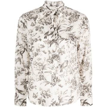 floral-print shirt