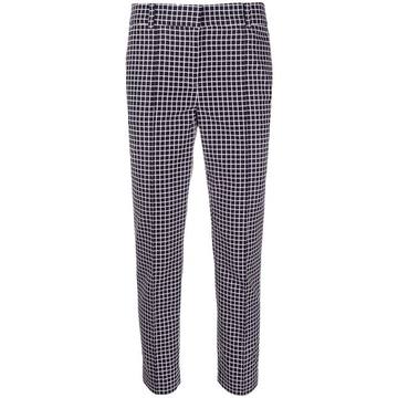 check-pattern gabardine trousers