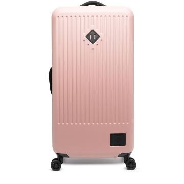 two-tone logo-patch suitcase