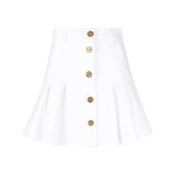 high-waisted A-line skirt