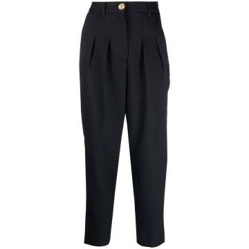 pleat detailing cropped trousers