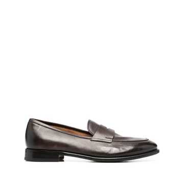 penny-slot leather loafers