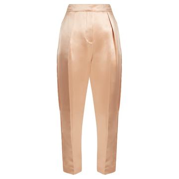 Surikov pleated-front silk-blend satin trousers