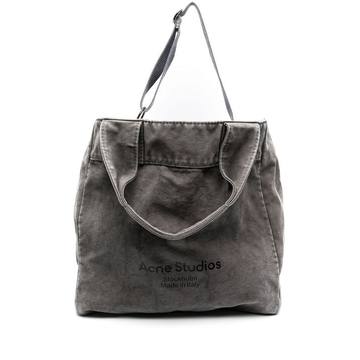 logo-print cotton tote bag