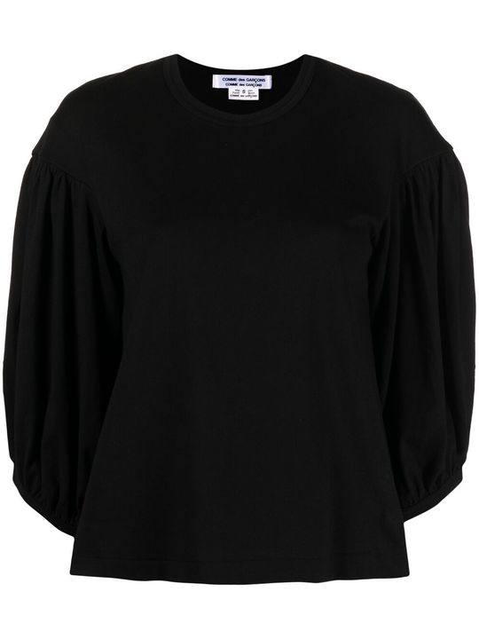 cropped puff-sleeves jumper展示图