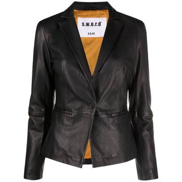 fitted leather blazer