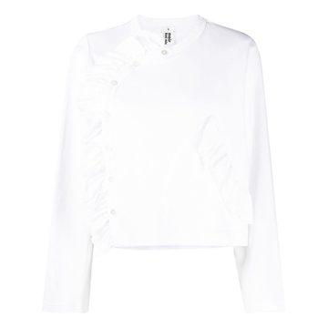 ruffle-trim long-sleeved blouse