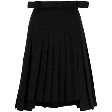 pleated bow-detail skirt