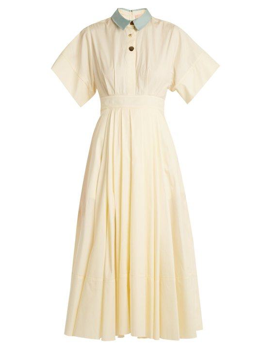 Pinara pleated cotton-poplin dress展示图