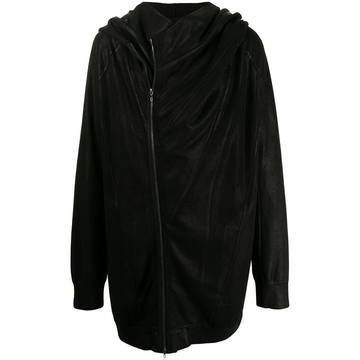 off-centre hooded jacket