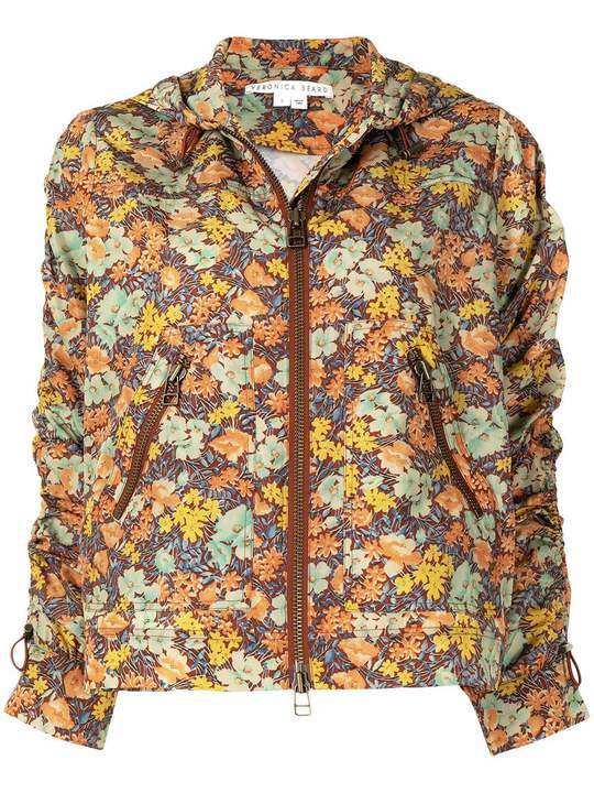 floral pattern hooded jacket展示图