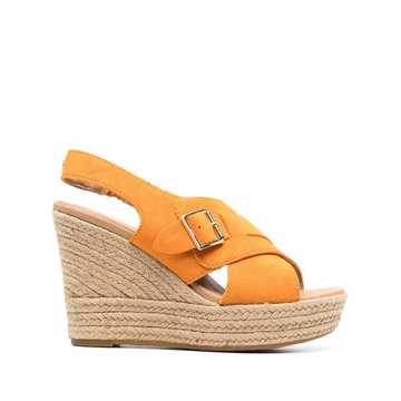 buckle-detail wedge espadrilles