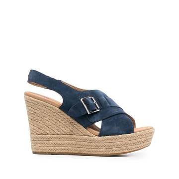 buckle-detail wedge espadrilles