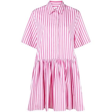 stripe print shirt dress