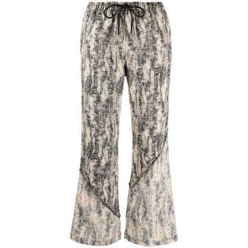 flared leg cropped trousers