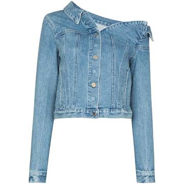 Rebecca one-shoulder denim jacket