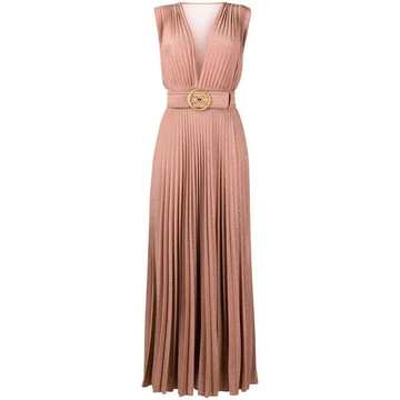 long pleated dress