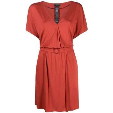 belted short-sleeve dress