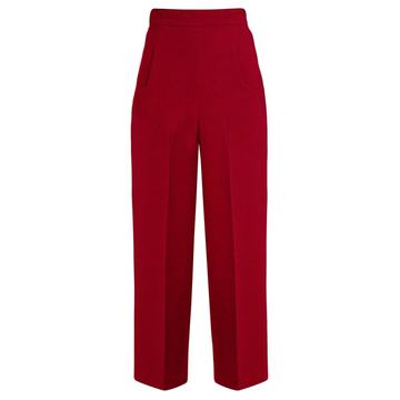 Ward high-rise wool-crepe cropped trousers