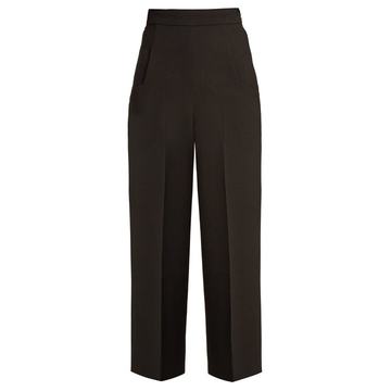 Ward high-rise wool-crepe cropped trousers