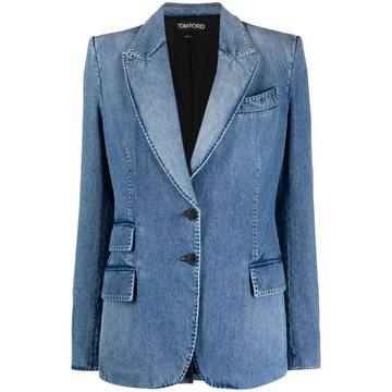 single-breasted denim blazer