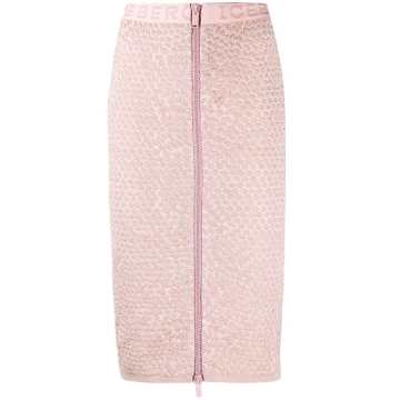 textured knitted pencil skirt