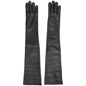 long-length leather gloves