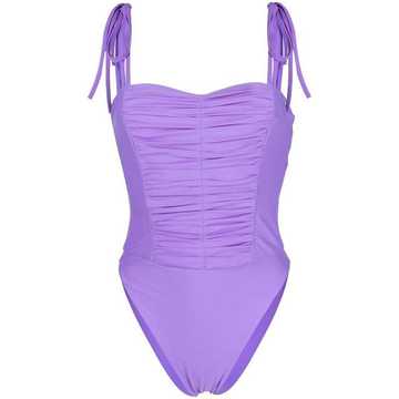 ruched tied-strap swimsuit