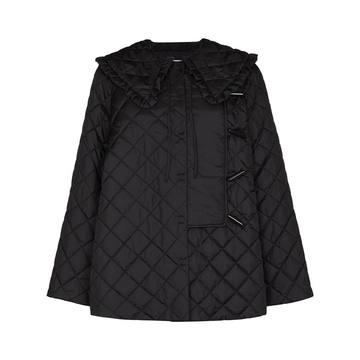 peter-pan collar quilted jacket