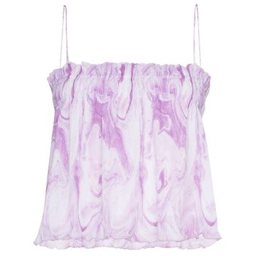 swirl-print pleated top