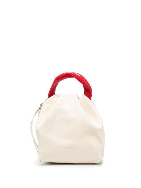 contrasting top handle tote bag展示图