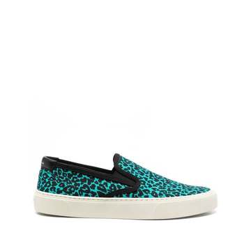 leopard-print slip-on sneakers