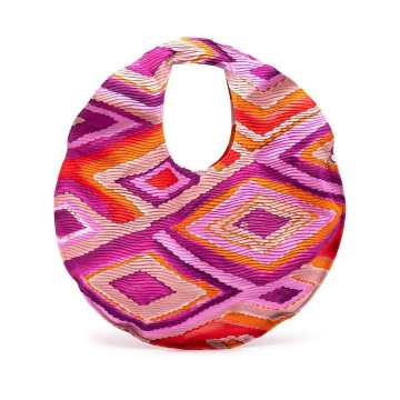 geometric-print circular bag