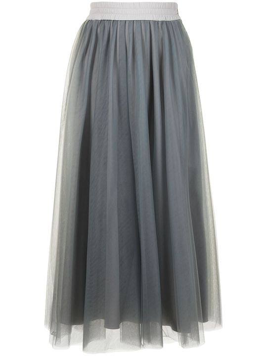 pleated tulle maxi skirt展示图