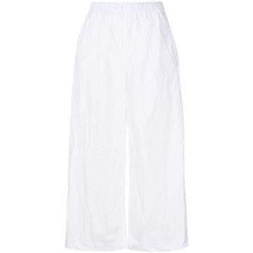 crinkled-effect cropped trousers