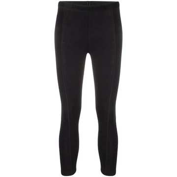 cropped stretch-cotton leggings