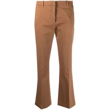 cropped stretch-cotton press-crease trousers