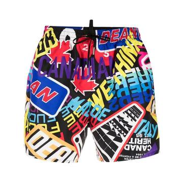 graphic-print swim shorts