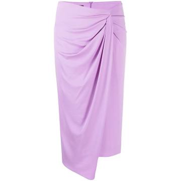 high-waisted twist wrap skirt