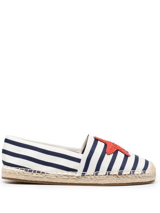 beach-date appliqué striped espadrilles展示图