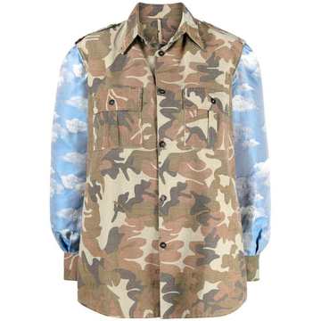 camouflage-print shirt jacket