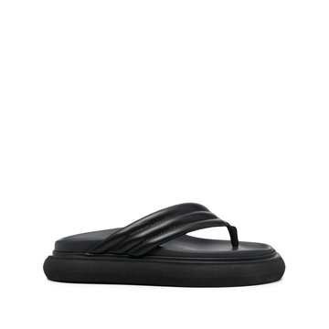 chunky-sole leather flip flops