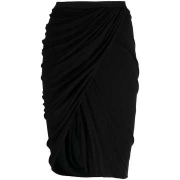 draped-wrap pencil skirt