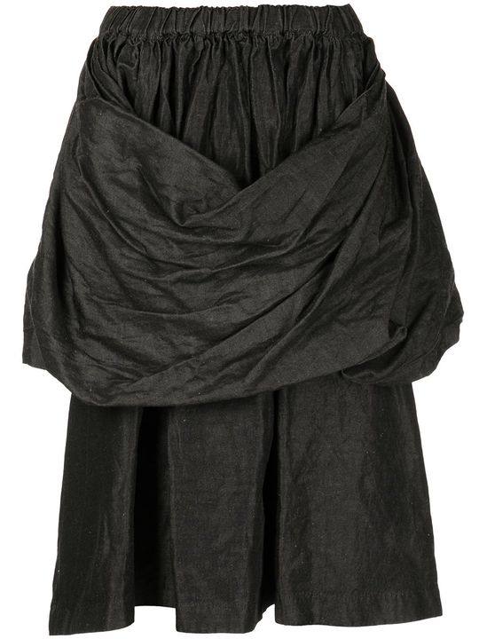 draped mid-length skirt展示图