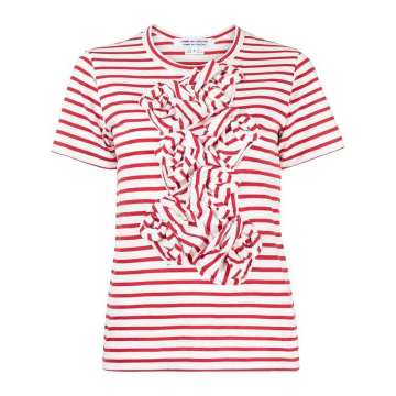 asymmetric knot striped T-shirt