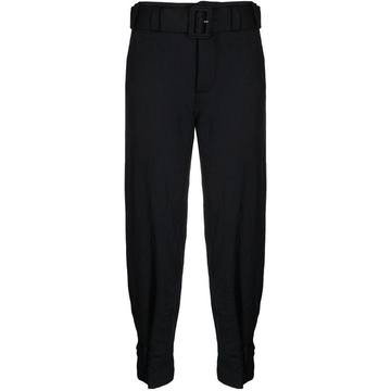 high-waisted cropped trousers