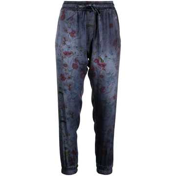 cropped floral-print trousers