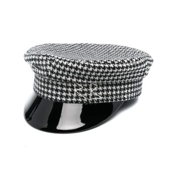 houndstooth baker boy hat