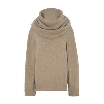 Oversized Cowl-Neck Wool-Blend Sweater