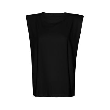 Eva Padded-Shoulder Cotton Muscle T-Shirt